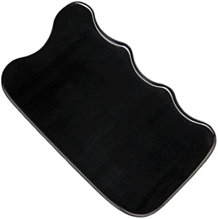 Growing Wild Wavy Line Natural Buffalo Horn Gua Sha Scraping Massage Tool 3.85"
