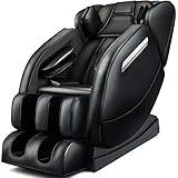 Zero Gravity Full Body Massage Chair Recliner Built-in Bluetooth Neck Shoulder Back Waist Foot Roller Lower-Back Heating (Black)