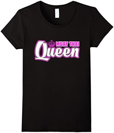 Womens Muay Thai Queen T-Shirt Cute Martial Arts Training Tee Medium Black