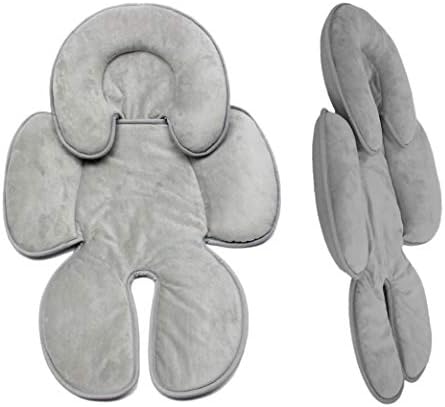 YOCOBABE Baby Head Body Support Pillow Cushion Infant to Toddler Head, Neck Body Cushion Perfect Strollers Car Seats, Detachable Head Pillow Versatility As The Baby Grows … (Grey)