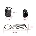 Athiry Car Accessories 5PCS Car Leak Gas Valve Cap with Skull for Jeep Wrangler Black Daymaker Car-styling Kit Wrangler Metal Key Chain