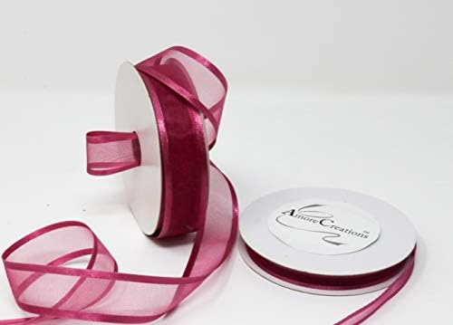 Dark Mauve Organza Ribbon with Satin Edge-25 Yards X 3/8 Inches