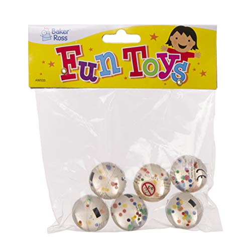 Baker Ross Rainbow Bead Bouncy Ball (Pack of 6) Rubber Balls for Kids Rainbow Dots Design Bounce Ball for Kids Party Favours or The Playground - Thumbnail 2