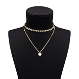 Geerier Simple Coin Choker Gold Chain Disc Choker Necklace Gold Color For Women