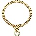 Adjustable 18K Gold Dog Collar Slip Choker Stianless Steel 15mm Big Dog Puppy Necklace Choke Chain Training Collar Cuban Link with Engraving Custom L
