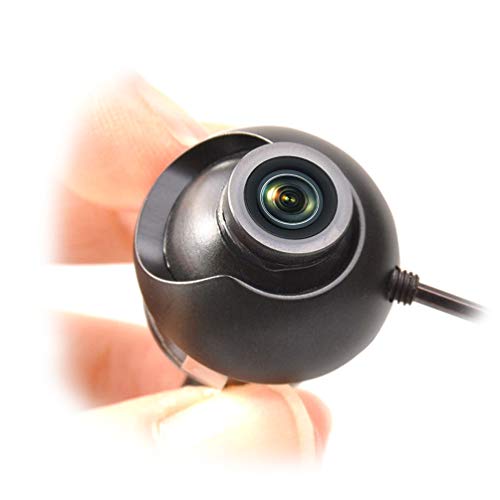 Eway Car Auto Mini Universal 360 Degree Front/Side View Rotatable Flush-Mount Backup Camera Mirror Waterproof Parking Cameras Hole Drilling (Selectable Image & Parking Lines)