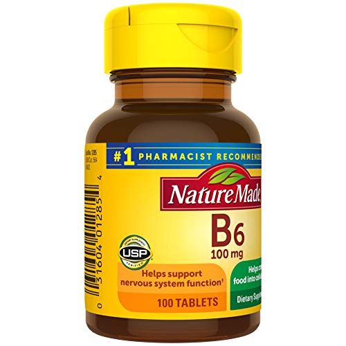 Nature Made Vitamin B6 100 mg Tablets, 100 Count for Metabolic Health