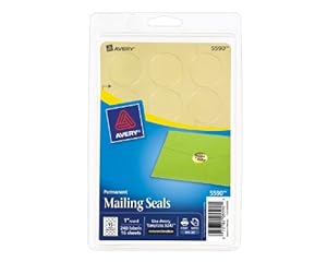 Amazon.com : Avery Printable Mailing Seals, Gold Metallic, 1-Inch Round ...