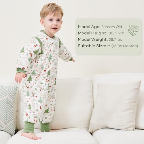 Looxii Baby Sleep Sack with Feet 1824 2436 Months 3 TOG Cotton Quilted Winter Baby Wearable