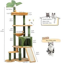 YITAHOME Tall Cat Tree Tower with Leaves for Indoor