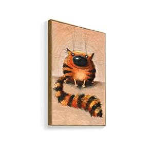 Framed Canvas Home Artwork Decoration Lovely Kitten Canvas Wall Art for Living Room, Bedroom - 24x36 inches