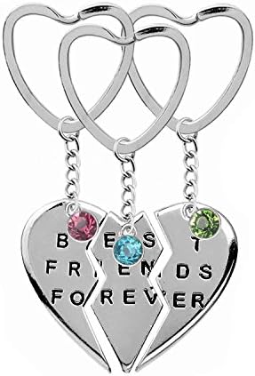 TISDA"Big Sis Middle Sis Little Sis Jewelry" "Side By Side or Miles Apart We Are Sisters Connected at Heart" Heart Shape Puzzle Pendant Necklace/Keychain (white friend)
