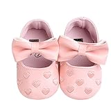 Voberry Baby Girls Stripe Bow Shoes Toddler Princess Flat Leather Moccasins (12~18Month, Pink)