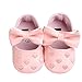Voberry Baby Girls Stripe Bow Shoes Toddler Princess Flat Leather Moccasins (12~18Month, Pink)