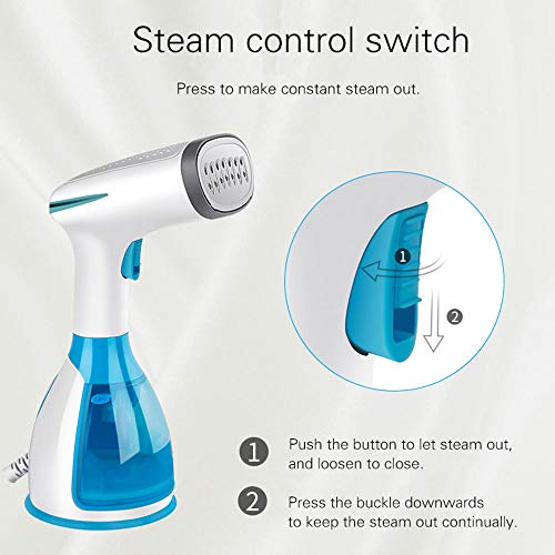 May Steam Fast Garment Steamer for Clothes, Powerful 7-1 Fabric Steamer for Home/Travel. Remove Wrinkles/Steam/Soften/Clean Fast-Heat Safe Ironing 280ml 1100W