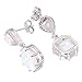 Hithop Fashion Women 925 Sterling Silver FWhite Fire Opal Ear Earrings Wedding Jewelry