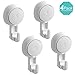 Teletrogy Suction Hooks Vacuum Suction Cup Hooks Powerful Bath Shower Hooks Heavy Duty Hooks for Shower Wall Rustproof Shower Hooks for Shower Towel Chrome Loofah Robe -Utility Hooks 4 Pack