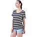 STRIPELAND Women’s T-Shirt,Short Sleeve Round/V-Neck Striped/Solid Classic-Fit Casual Blousethumb 2