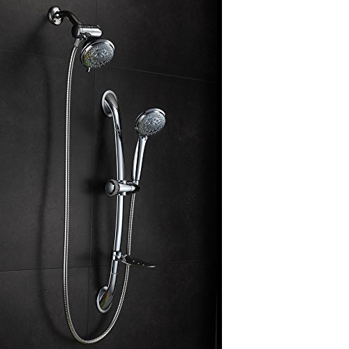 DreamSpa UltraLuxury 30Setting 3way Twin Spiral ShowerHead/Handheld Shower with 26 Inch
