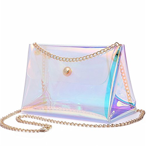 Girls' Holographic Transparent Bag Clear Chain Purse Shoulder Bag