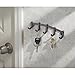 mDesign Steel Modern Key Holder for Wall - Decorative Wall-Mount Key Ring Holder and Hook Rack - 5 Metal Hooks for Hanging Dog Leash, Car Keys, and Keychain - Hyde Collection - Bronze