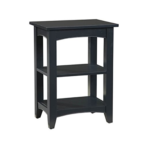 Shaker Cottage End Table, Charcoal Gray, Hardwood Wood, Two Storage Shelves, Transitional Design, Ideal for Living Room or Bedroom Display and Organization