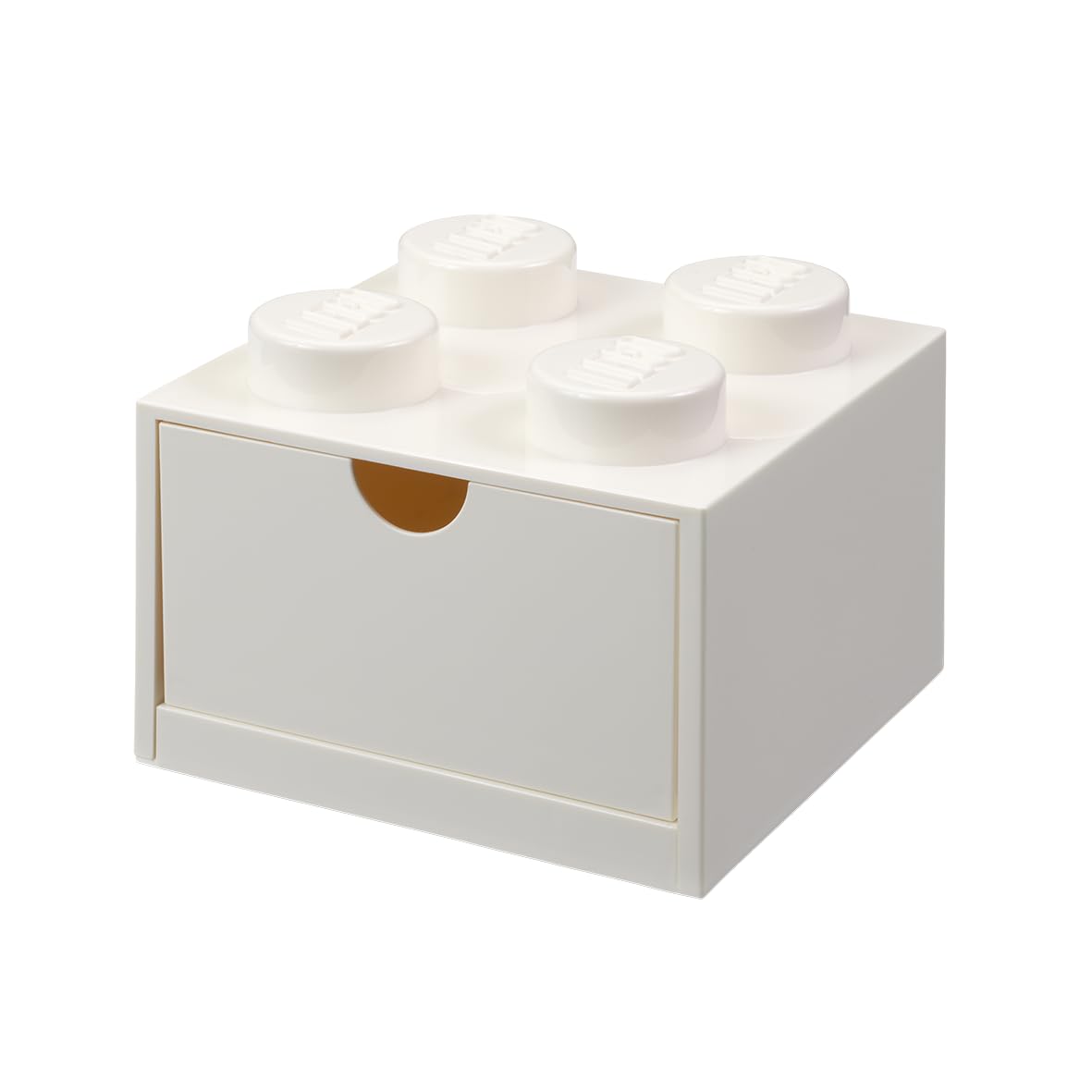 LEGO Desk Drawer 4 Knobs White - Stackable Storage Box, 158x158x113 mm, 2.9L Capacity, Desk Storage, Kids Room, Office, LEGO accessories, Home Decor