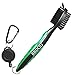 Golf Club Brush and Club Groove Cleaner 2 Feet Retractable Zip-line Aluminum Carabiner,Wire,Nylon Brush and Spike Cleaning Tool,Ergonomic Design, Easily Attaches to Golf Bag