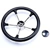 Amarine-made-13-12-Inch-Boat-Marine-5-Spoke-Destroyer-Steering-Wheel-with-Black-Foam-Grip