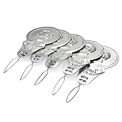 Pack of 50 Silver Tone Wire Loop Needle Threader Stitch Insertion Hand Machine Sewing Tool Quilting Craft Accessories for DIY by TheBigThumb
