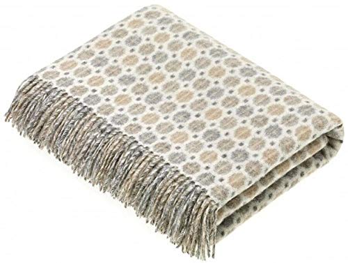 Bronte Milan Natural Luxury Soft Pure Merino Lambswool Blanket Wool Throw Moons