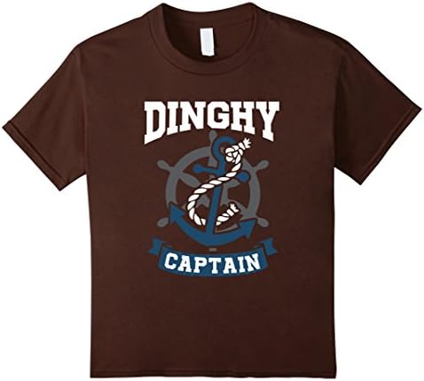 Kids Dinghy Captain Shirt Small Boat Sailor Tshirt 6 Brown