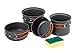 Camping Cookware Mess Kit, Lightweight Aluminum Cookware Cooking Pan Pot Set for Outdoor Backpacking Camping Hiking Picnic (4-Sets)