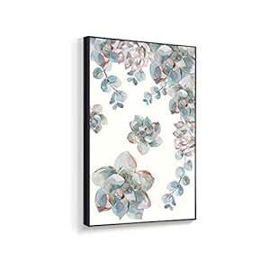 Framed Canvas Home Artwork Decoration Succulent Plant Canvas Wall Art for Living Room, Bedroom - 16x24 inches