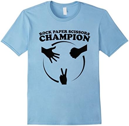 Men's Funny Rock Paper Scissors Champion Roshambo T-Shirt Medium Baby Blue