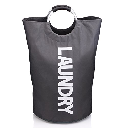 TIMMY Laundry Basket Large Foldable Fabric Laundry Hamper,Portable Storage Bag with Carry Handles for Dirty Clothes(Grey) - Thumbnail 6