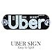 AutoEC Uber LED Sign Decor, Uber Flashing Hook on Car Window with DC12V Car Charger Inverter (Blue), Please Confirm Illegal Or Not Before Order