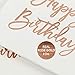 Andaz Press Rose Gold Foil Lunch Napkins, Happy Birthday, 6.5-inch, 50-Pack, Modern Party Tableware Décor For Happy Birthday Party, Disposable Party Napkins In Bulk