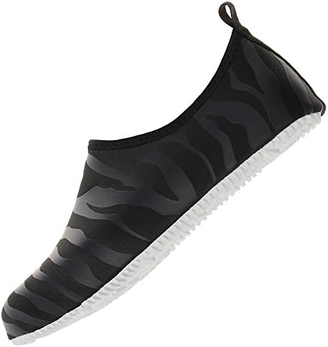 INFMETRY Women Men Aqua Socks Swimming Water Shoes (Black, 9.49" Feet Length/6Y Big Kid/8 US Women/6.5 US Men)