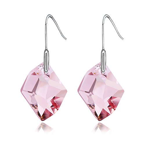 SWEETV Swarovski Crystal Pierced Drop Dangle Earrings - Hypoallergenic Fashion Jewelry - Ideal Gifts for Women Girls, Candy Pink SWEETV Swarovski Crystal Pierced Drop Dangle Earrings - Hypoallergenic Fashion Jewelry - Ideal Gifts for Women Girls, Candy Pink