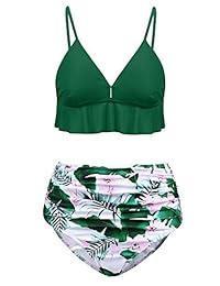 Avidlove traje de baño para dama con volantes, de un solo hombro y 2 piezas
