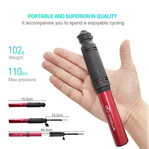 image for CYCPLUS Mini Portable Bike Tire Pump Bicycle Fram Mount Pump Fits Pres