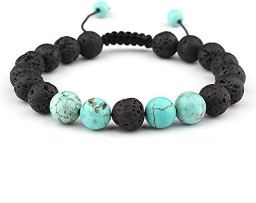 Infasea Bucket Adjustable Calm Lava Stone Diffuser Bracelet - meditation, grounding, healing, genuine stones, natural, essential oils, self confidence, holistic, aromatherapy