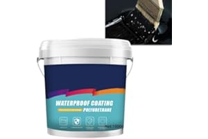 VJPPII Polyurethane Waterproof Coating,1000g Polyurethane Coating,Basement Foundation Repair,Polyurethane Waterproof Coating Sealant for Concrete Wood Outdoor Roof Walls Garden (1000g,Black)