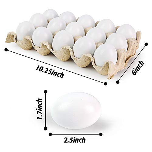 SallyFashion 15 PCS White Wooden Eggs Easter Eggs Fake Eggs for Children DIY Game,Kitchen Craft Adornment,Toy Foods