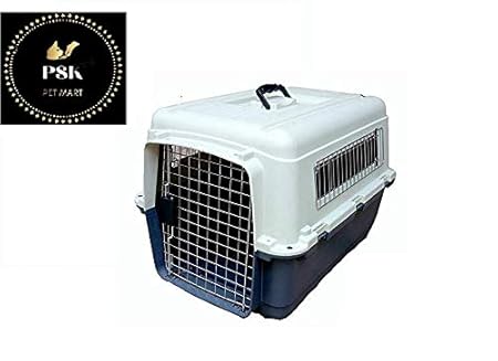 PSK Iata Approved Plastic Flight Cage for Pets - Blue & White - 32 Inch