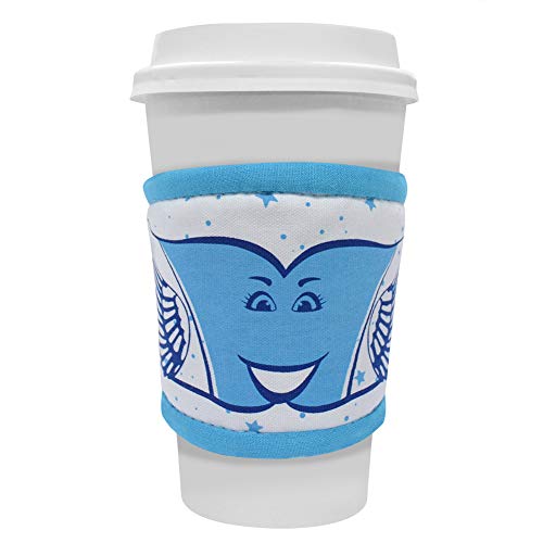 ABCKEY Insulated Cotton Reusable Cup Sleeves for Coffee Tea Cold Drinks,Cup Sleeves for Hot Drinks (Sky Blue)