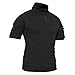 TACVASEN Mens Summer Short Sleeve Tactical Military Shirt for Men Combat Paintball Airsoft Shirt with 1/4 Zipper Black, M