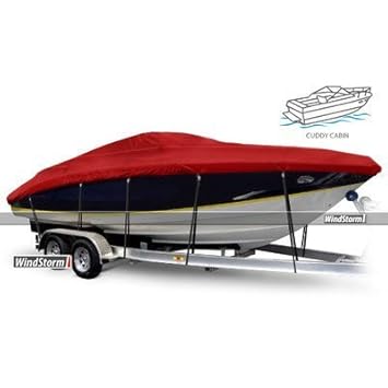 Eevelle Wscdy20102b Red Windstorm Semi Custom Boat Cover