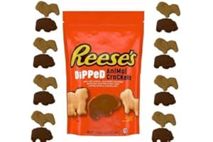 TINX Animal Crackers Milk Chocolate and Peanut Butter Candy Dipped Animal Crackers